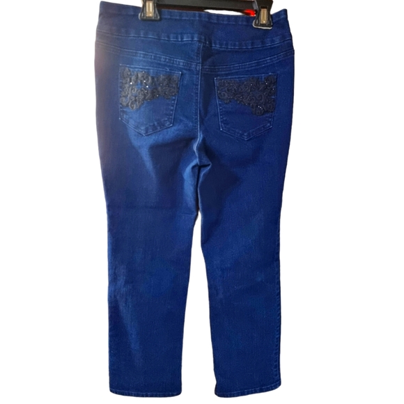 Northern Reflections Dark Denim Embroidered Jeans - Picture 2 of 9